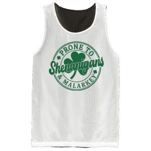 Prone To Shenanigans Malarkey St Patricks Day Mesh Reversible Basketball Jersey Tank