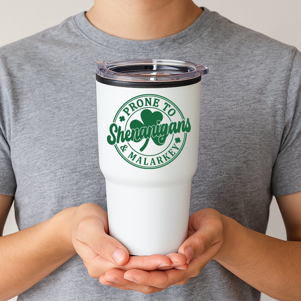 Prone To Shenanigans Malarkey St Patricks Day Tumbler