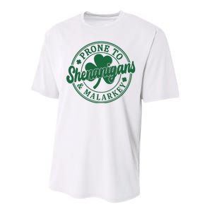 Prone To Shenanigans Malarkey St Patricks Day Performance Sprint T-Shirt