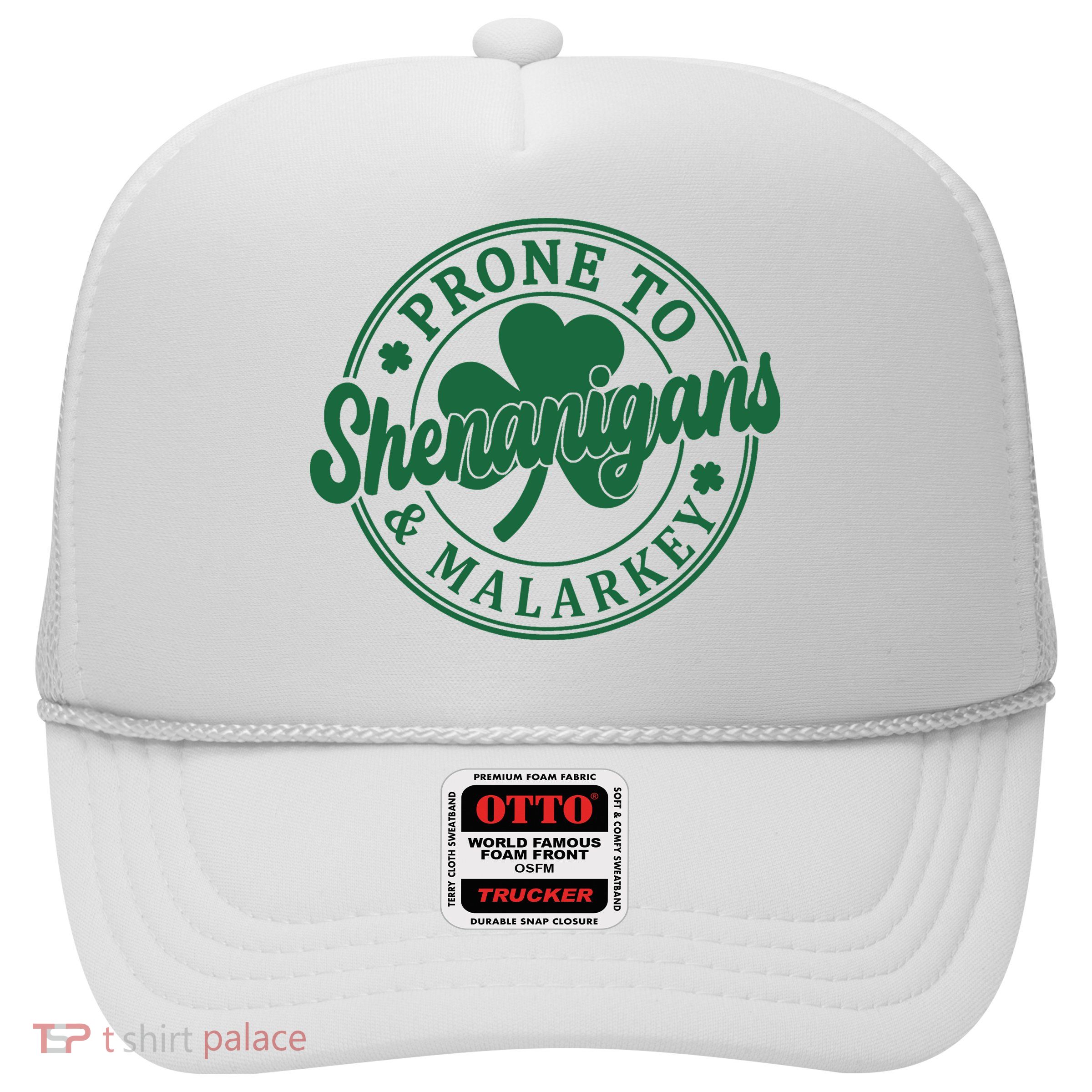 Prone To Shenanigans Malarkey St Patricks Day Trucker Hat