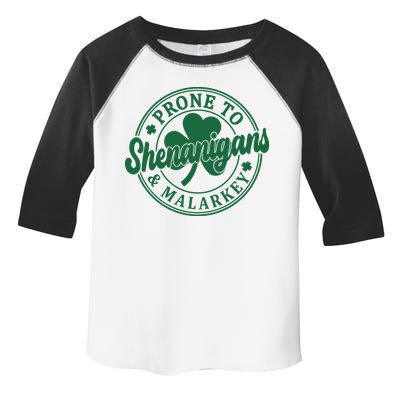 Prone To Shenanigans Malarkey St Patricks Day Toddler Fine Jersey T-Shirt