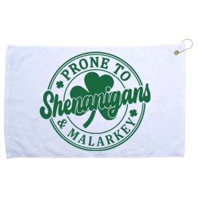 Prone To Shenanigans Malarkey St Patricks Day Grommeted Golf Towel