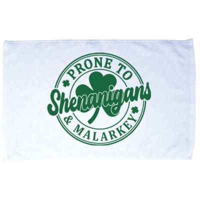 Prone To Shenanigans Malarkey St Patricks Day Microfiber Hand Towel