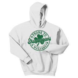 Prone To Shenanigans Malarkey St Patricks Day Kids Hoodie