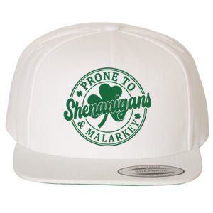 Prone To Shenanigans Malarkey St Patricks Day Wool Snapback Cap