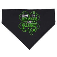 Prone To Shenanigans And Malarkey St Patricks Day USA-Made Doggie Bandana