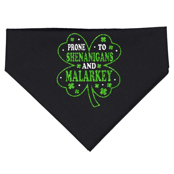 Prone To Shenanigans And Malarkey St Patricks Day USA-Made Doggie Bandana