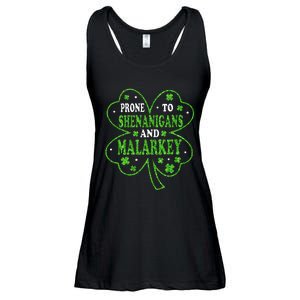 Prone To Shenanigans And Malarkey St Patricks Day Ladies Essential Flowy Tank