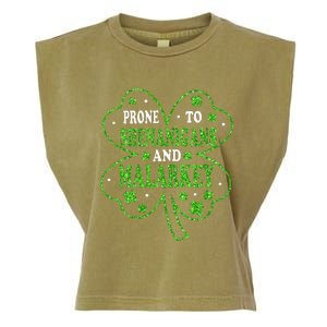 Prone To Shenanigans And Malarkey St Patricks Day Garment-Dyed Women's Muscle Tee