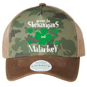 Prone To Shenanigans And Malarkey Boys St Patricks Day Funny Legacy Tie Dye Trucker Hat