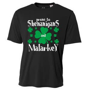 Prone To Shenanigans And Malarkey Boys St Patricks Day Funny Cooling Performance Crew T-Shirt