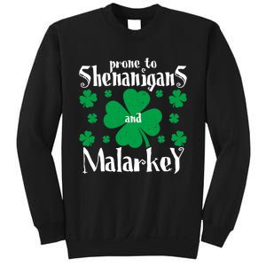 Prone To Shenanigans And Malarkey Boys St Patricks Day Funny Sweatshirt