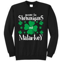 Prone To Shenanigans And Malarkey Boys St Patricks Day Funny Sweatshirt