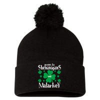 Prone To Shenanigans And Malarkey Boys St Patricks Day Funny Pom Pom 12in Knit Beanie