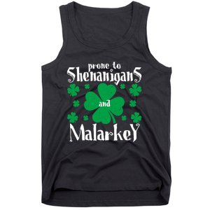 Prone To Shenanigans And Malarkey Boys St Patricks Day Funny Tank Top