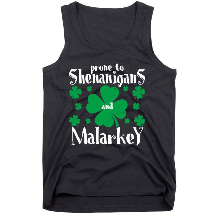 Prone To Shenanigans And Malarkey Boys St Patricks Day Funny Tank Top