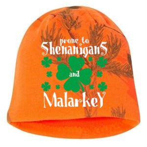 Prone To Shenanigans And Malarkey Boys St Patricks Day Funny Kati - Camo Knit Beanie