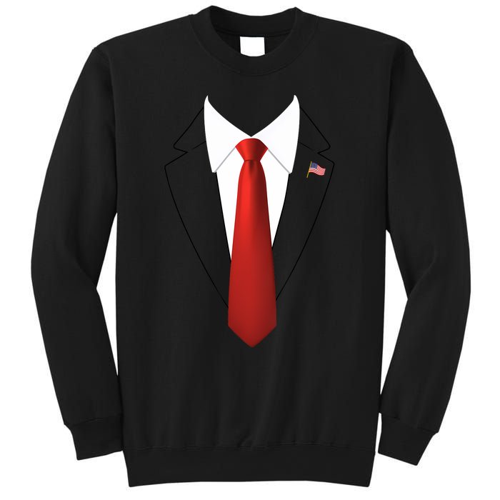 President Trump Suit Lazy Halloween Costume Usa Flag Sweatshirt