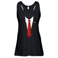 President Trump Suit Lazy Halloween Costume Usa Flag Ladies Essential Flowy Tank