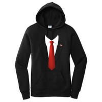 President Trump Suit Lazy Halloween Costume Usa Flag Women's Pullover Hoodie