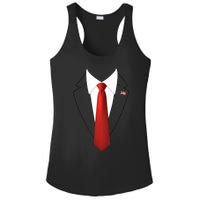 President Trump Suit Lazy Halloween Costume Usa Flag Ladies PosiCharge Competitor Racerback Tank