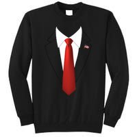 President Trump Suit Lazy Halloween Costume Usa Flag Tall Sweatshirt