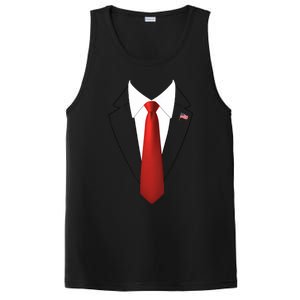 President Trump Suit Lazy Halloween Costume Usa Flag PosiCharge Competitor Tank