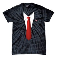 President Trump Suit Lazy Halloween Costume Usa Flag Tie-Dye T-Shirt