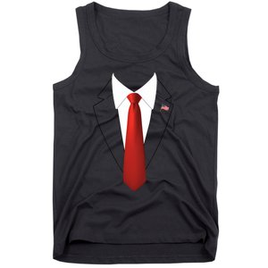 President Trump Suit Lazy Halloween Costume Usa Flag Tank Top