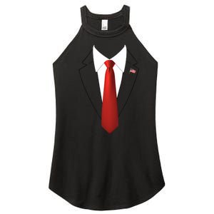 President Trump Suit Lazy Halloween Costume Usa Flag Women's Perfect Tri Rocker Tank