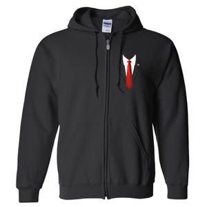 President Trump Suit Lazy Halloween Costume Usa Flag Full Zip Hoodie