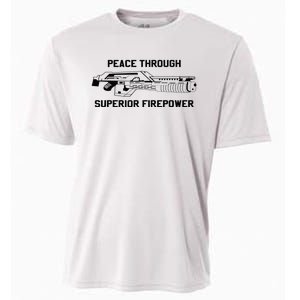 Peace Through Superior Firepower Cooling Performance Crew T-Shirt