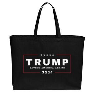 President Trump Saving America Again 2024 Maga Cotton Canvas Jumbo Tote