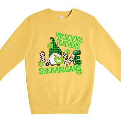 Preschool Teacher St Patricks Day PreK Shenanigans LOVE Premium Crewneck Sweatshirt