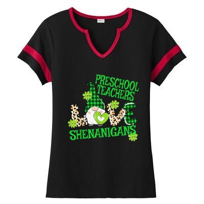 Preschool Teacher St Patricks Day PreK Shenanigans LOVE Ladies Halftime Notch Neck Tee