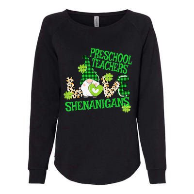 Preschool Teacher St Patricks Day PreK Shenanigans LOVE Womens California Wash Sweatshirt