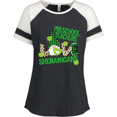 Preschool Teacher St Patricks Day PreK Shenanigans LOVE Enza Ladies Jersey Colorblock Tee