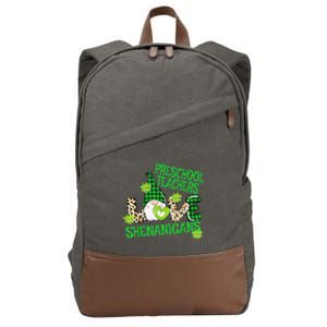 Preschool Teacher St Patricks Day PreK Shenanigans LOVE Cotton Canvas Backpack