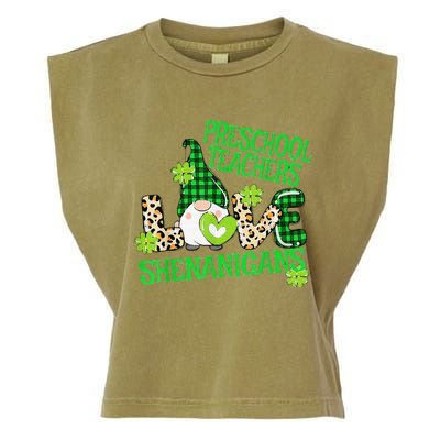 Preschool Teacher St Patricks Day PreK Shenanigans LOVE Garment-Dyed Women's Muscle Tee