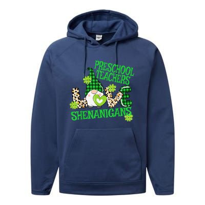 Preschool Teacher St Patricks Day PreK Shenanigans LOVE Performance Fleece Hoodie