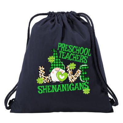 Preschool Teacher St Patricks Day PreK Shenanigans LOVE Drawstring Bag