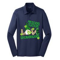 Preschool Teacher St Patricks Day PreK Shenanigans LOVE Silk Touch Performance Long Sleeve Polo