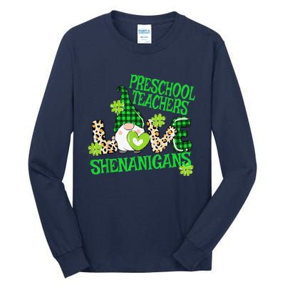 Preschool Teacher St Patricks Day PreK Shenanigans LOVE Tall Long Sleeve T-Shirt