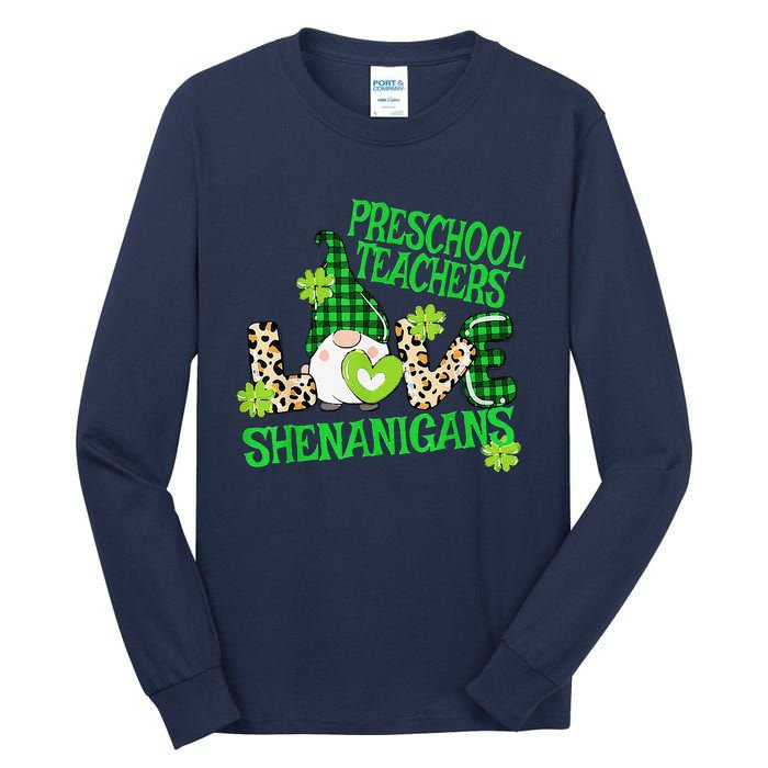 Preschool Teacher St Patricks Day PreK Shenanigans LOVE Tall Long Sleeve T-Shirt