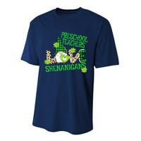 Preschool Teacher St Patricks Day PreK Shenanigans LOVE Performance Sprint T-Shirt