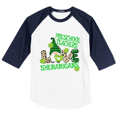 Preschool Teacher St Patricks Day PreK Shenanigans LOVE Baseball Sleeve Shirt