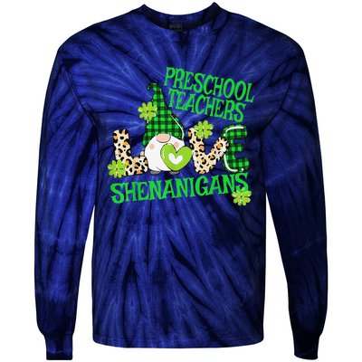 Preschool Teacher St Patricks Day PreK Shenanigans LOVE Tie-Dye Long Sleeve Shirt