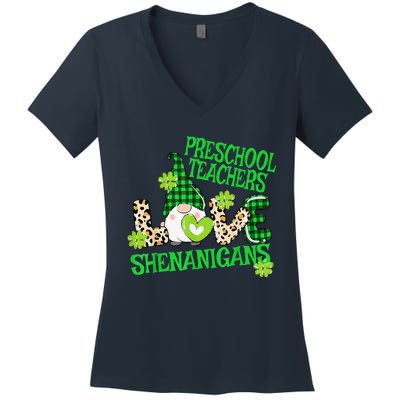 Preschool Teacher St Patricks Day PreK Shenanigans LOVE Women's V-Neck T-Shirt