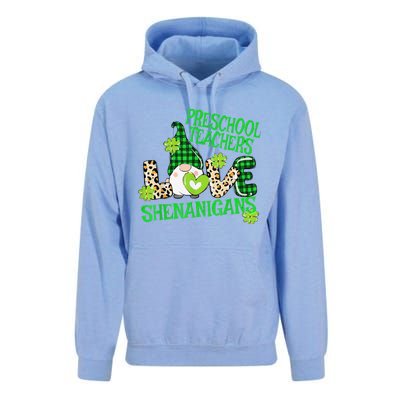 Preschool Teacher St Patricks Day PreK Shenanigans LOVE Unisex Surf Hoodie