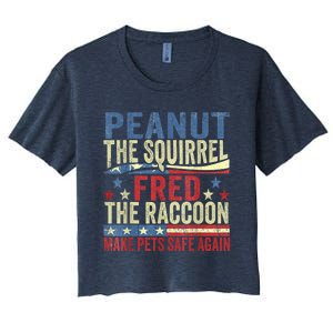 Peanut The Squirrel & Fred The Raccoon Make Pets Safe Again Women's Crop Top Tee